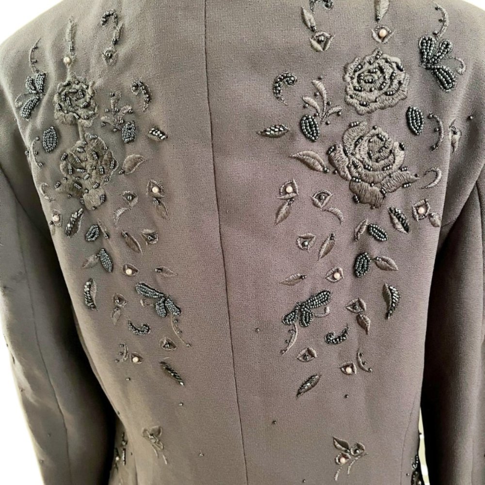 Vintage John Meyer of Norwich Beaded Jacket / Blazer Size 8 - Picture 5 of 9
